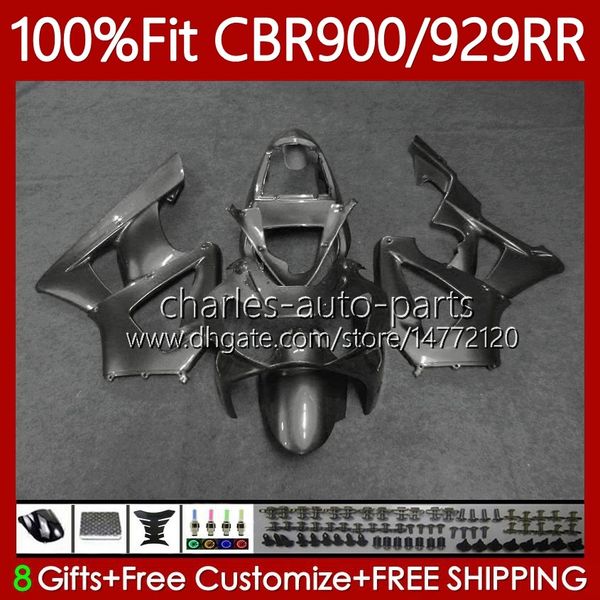 Silbergrau-OEM-Karosserie für Honda CBR900 CBR929 RR 900CC 929CC 2000 2001 68NO.143 CBR 900 929 RR CC CBR929RR 00-01 CBR900RR CBR 929RR 900RR 00 01 Injection Fairing Kit