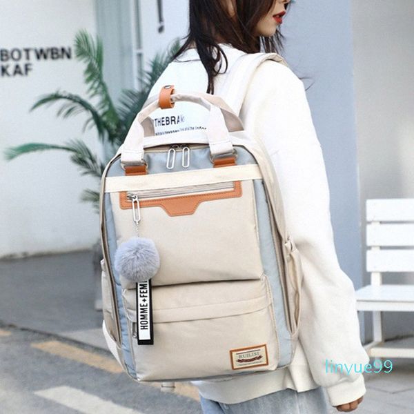 

fashionable lady womens waterproof nylon school backpack all match style multifuction trvel college bags for girls 69gi#