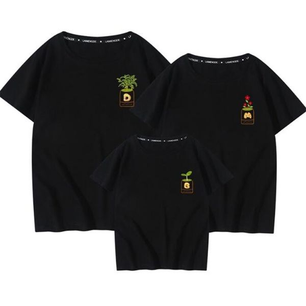 Family Look Abiti coordinati T-shirt Vestiti Madre Padre Figlio Figlia Bambini Baby Estate Botanica Stampa 210521