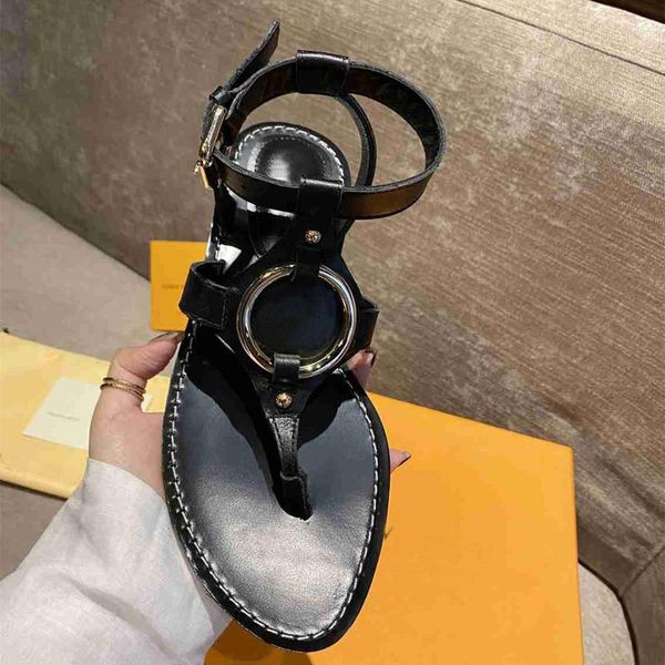 

sandals 2021 casual women's shoes summer flat women gladiator open toe ladies beach roman buckle strap female, Black