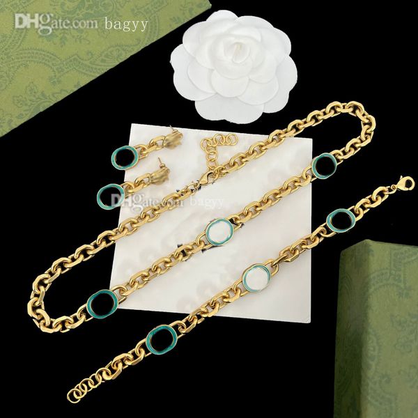 

g designer heart stud earring pearl bracelet love diamond link chain women pendant necklace party wedding couple gift fashion luxury jewelry, Golden;silver