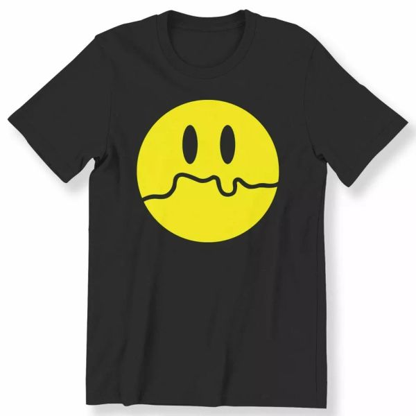 

mens ladies sad smile t-shirt gift t-shirt 100% cotton, White;black
