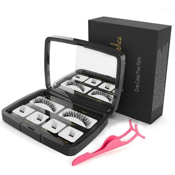 

3d/6d magnetic eyelashes natural false eyelash 4 part magnets handmade magnet lashes comfortable with gift box1