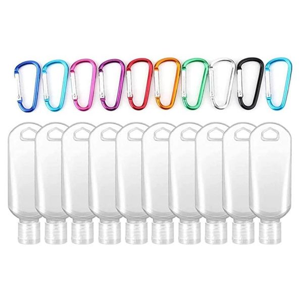 

storage bottles & jars portable 50ml empty squeeze bottle with keychain hand sanitizer liquid container