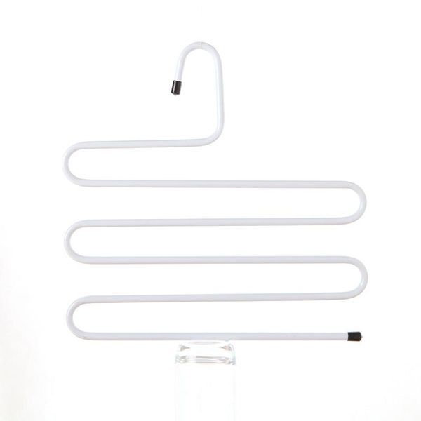 

practical stainless steel trousers hanger multifunction pants closet belt holder rack s-type 5 layers saving space hangers & racks