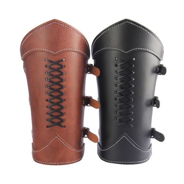 

gauntlet medieval costume bracers cosplay horsing riding men women wrist support, Black;red