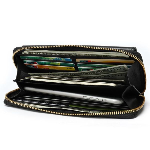 

genuine leather male clutch bag money real men card holder wallet business women wallets coin purse mobile phone, Red;black