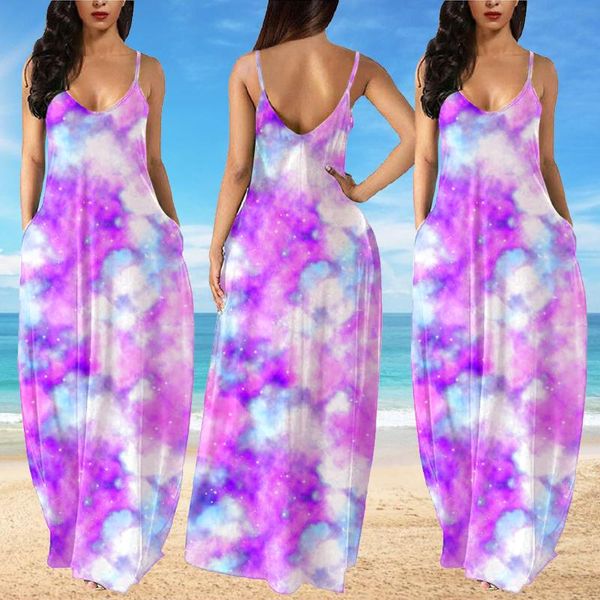 

women's long maxi dress sleeveless summer party cami with pockets women plus size fashion vestido casual dresses, Black;gray