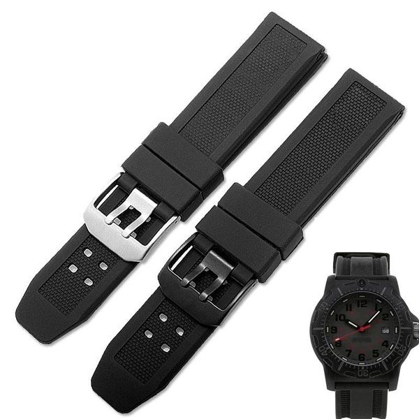 

watch bands silicone strap for 8830 8831 8832 series scale compass rubber 20mm 23mm men's band accessories, Black;brown