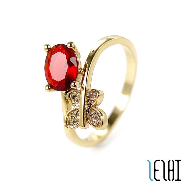 

charm eternal love forever promise wedding ring 18k gold plating butterfly red diamond engagement rings christmas bridesmaid sisters friends, Slivery;golden