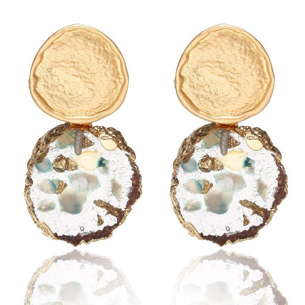 

stud fashion personality simple creativity retro earrings geometric irregular round, Golden;silver