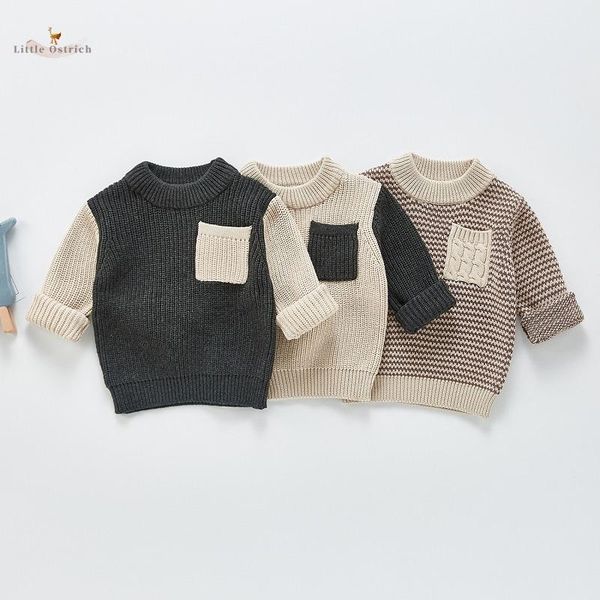 

pullover born baby girl boy sweater spring autumn winter infant toddler knitted fashion clothes 3m-2y, Blue