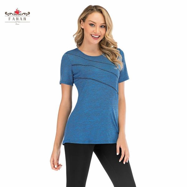 

women's sports loose t-shirt fitness running short sleeve quick dry gym yoga tees breathable stripe female workout t-shirts outfits, White;red