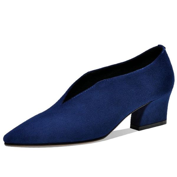 

dress shoes 2021 for women suede leather shallow high heels pumps wedding dancing party woman office size 42 43, Black
