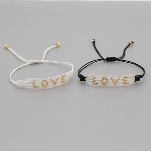 Go2boho Love Letter Pulseira para Casais Presente Mulheres Jóias Mulher 2021 Pulseira Handmade Pulseira Miyuki Bead Braceletes Menina Jóias Charme