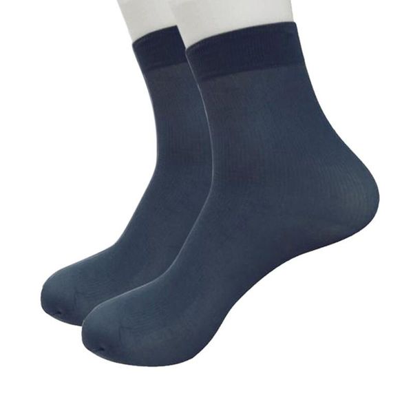 

men's socks bamboo fiber ultra-thin elastic silky short silk stockings men sports cycling runing breathable, Black