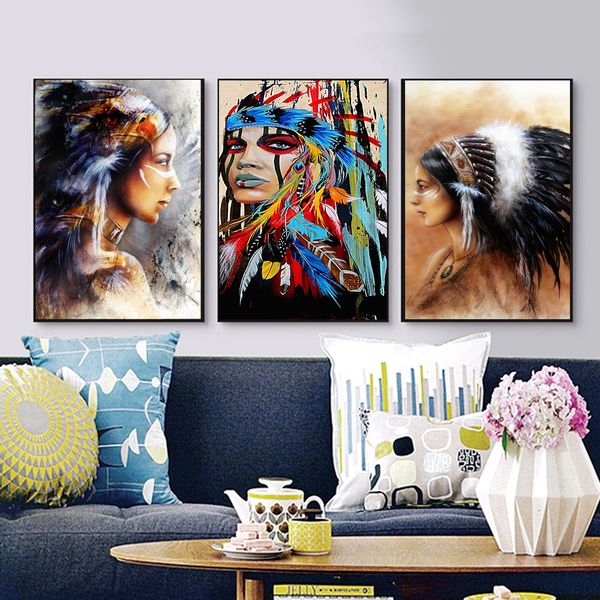 

unframed hd printed canvas painting indian woman home decoration wall art poster