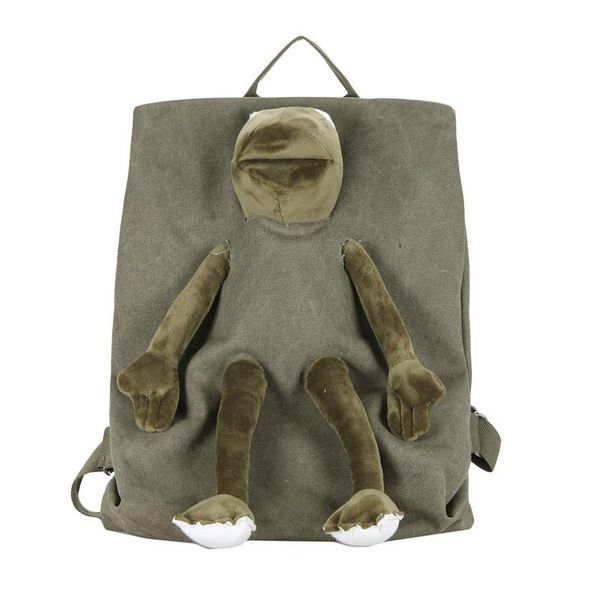 

backpack men and women 2021 frog doll rucksack college students personality wild large capacity schoolbag tide harajuku bag