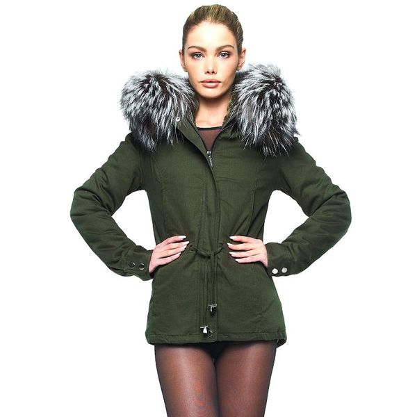 

women's wool & blends parka hooded collar military cotton jacket medium long casual leather thickness quilt snow, Black