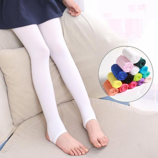 

footies spring autumn velvet pantyhose for kids foot stockings solid color ballet dance tights baby girl children leggins nylon, Blue