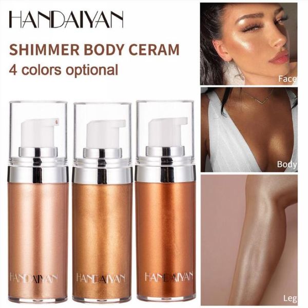 HANDAIYAN 20 ml Makyaj Fosforlu Kalem Aydınlatıcı Metalik Sıvı Yüz Şekillendirme Vücut Bronzlaştırıcı Luminizer Pırıltılı Vurgu Paleti