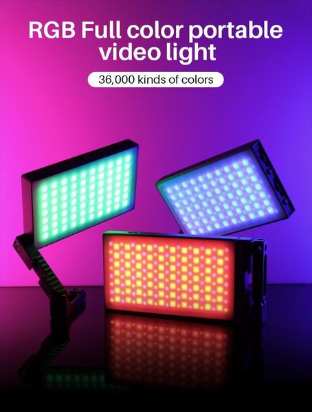 

vijim r70 full color metal rgb led video light with adjustable bracket mount dslr slr camera pd fast charge flash heads