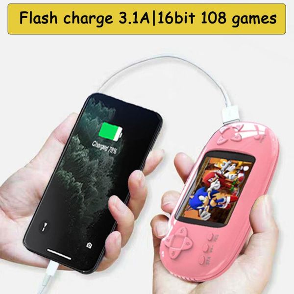 

16bit mini classic handheld gaming players built-in 108 games console retro electronic gamepad child boy gift 2021 portable game