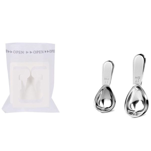 

coffee filters 200 pcs drip powder paper hanging ear bag filter & 2pcs stainless steel measuring scoop spoon