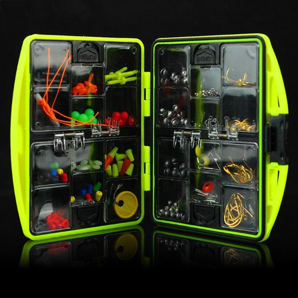 

multifunctional fishing tackle boxes kit 24 kinds hooks spoon sinker accessories box tools set outdoor