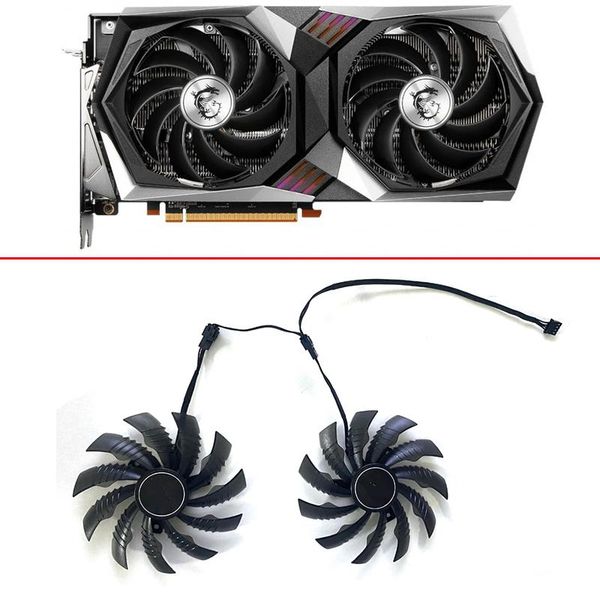 

fans & coolings 2pcs 95mm 12v 4pin pld10010b12hh pld10010s12h diy fan rx6700 xt gpu for msi radeon rx 6700 gaming x cooling