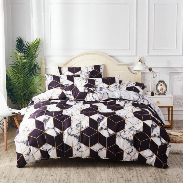 

nordic geometric fashion bedding set polyester a/b double-sided pattern simplicity quilt cover pillowcase 2-3 pcs no bed sheet sets