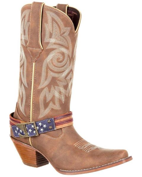 

boots women's american flag buckle western, Black