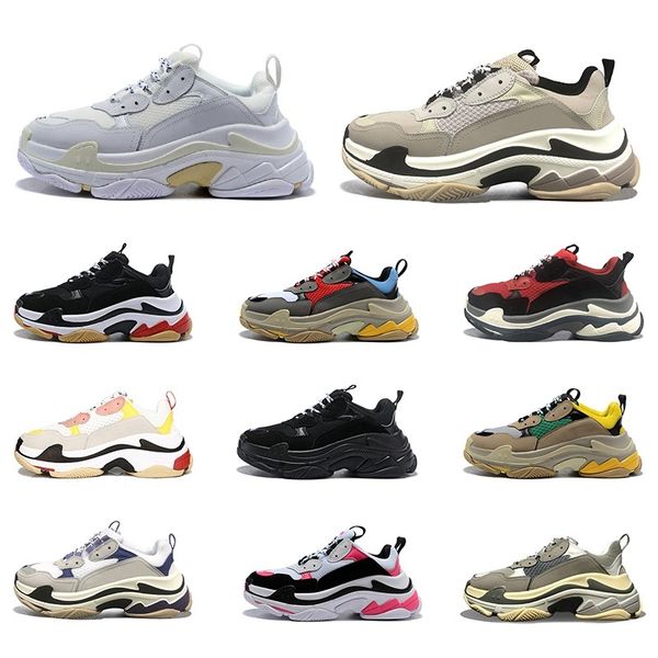 

designer triple s paris 17fw platform shoes men women black red white green dad shoe tennis increasing sports size 36-45
