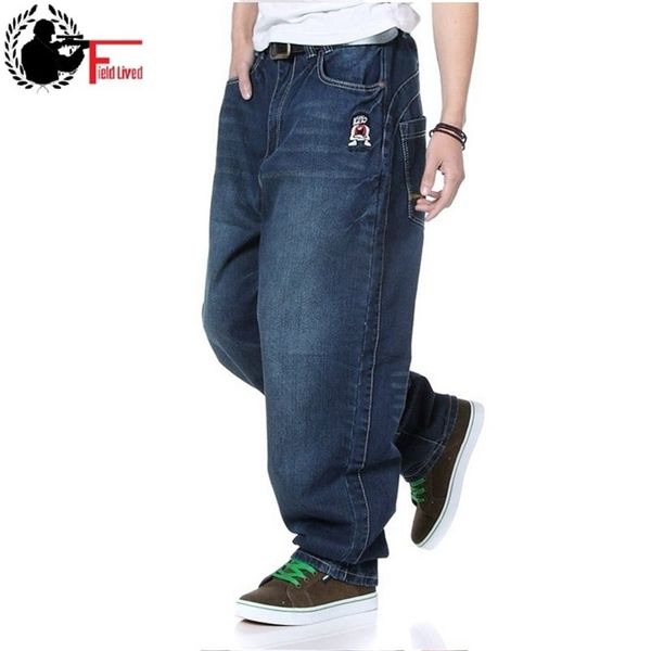 

men's streetwear taper jeans loose plus size palazzo pants harem straight pants trouser male denim baggy hip hop wide leg jeans 211108, Black