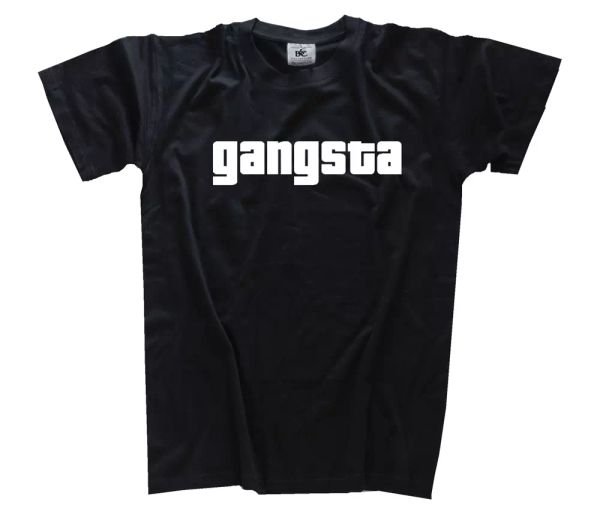 

famous games-gangsta gangster t-shirt s-xxxl, White;black