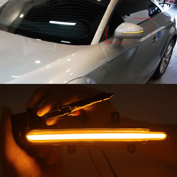 

1 set for audi tt mk2 8j tts r8 2007 2008 2009 2010 2011 2012 2013 2014 side wing mirror led dynamic turn signal lamp ttrs 10-14