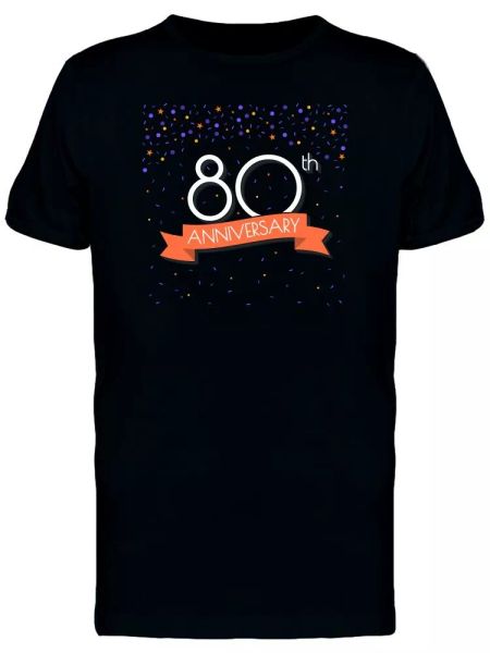 

80th anniversary cool doodles men's tee -image by shutterstock, White;black