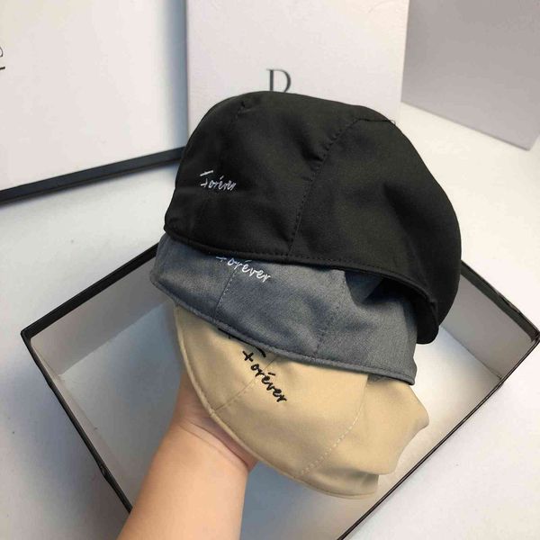 

fried chicken shag cool cotton forward autumn men's and women's embroidered berets fashion street leisure headgear trend, Blue;gray