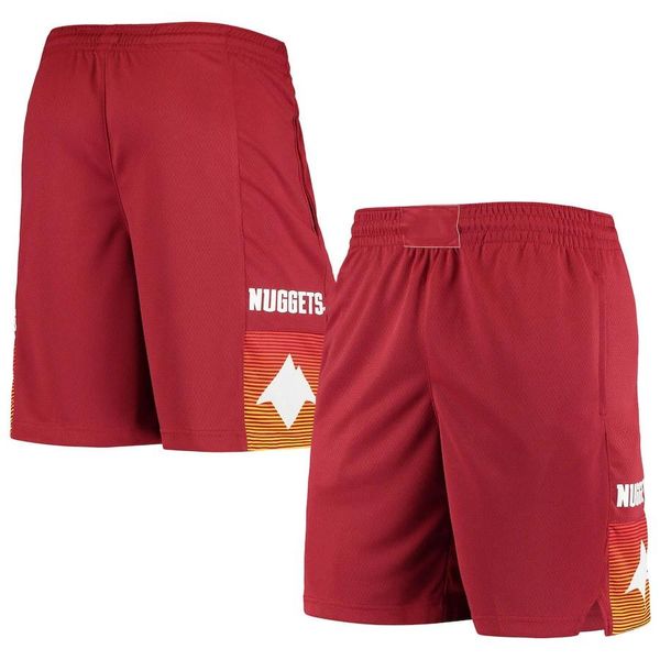 

2021 denver nuggets men city swingman basketball shorts red edition pants, Black;red
