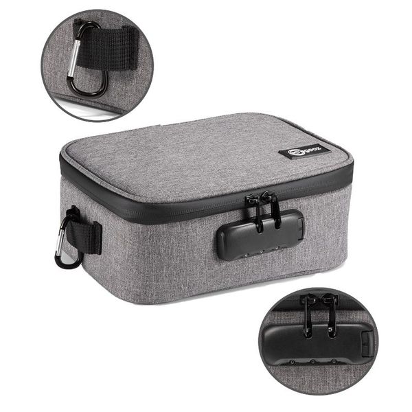 

storage bags smell proof-bag with combination lock activated carbon lined odor stash case waterproof container pouch for