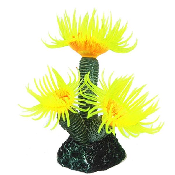 

decorations aquarium fish tank silicone coral plant decoration boutique concrete base simulation plants dercorations ornaments