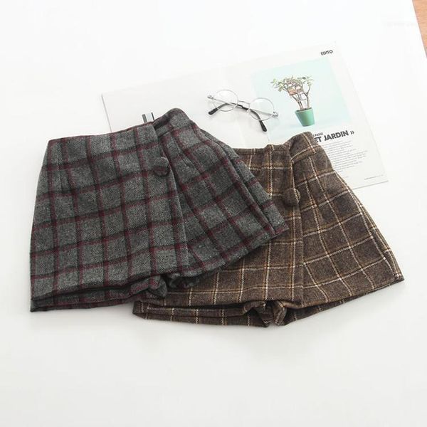 

skirts princess plaid skirt children winter kids elastic waist pantskirt wool blend girl tulle clothing1, Blue