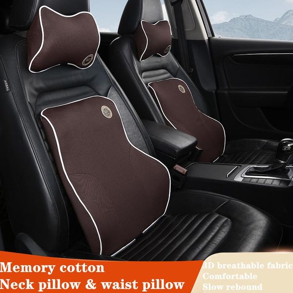 

seat cushions car neck pillow head 3d memory foam auto back rest lumbar cushion headrest travel support holder covers