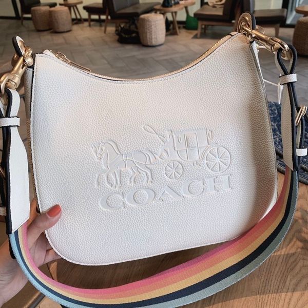 

wholesale female 2021 new crescent bag leather double zipper summer fresh wide strap single shoulder cross rainbow bag luxurys designers bag