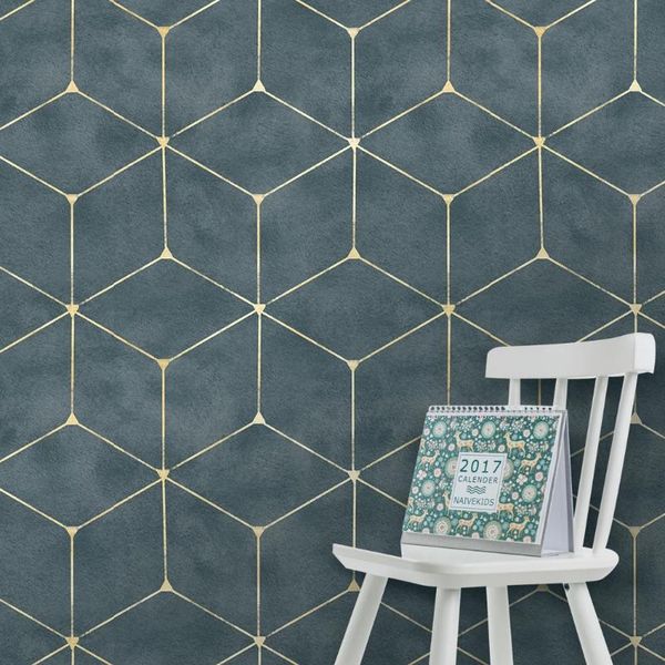 

wallpapers gold striped hexagon peel and stick wallpaper trellis sapphire geometric self adhesive wall sticker for bedroom home decoration