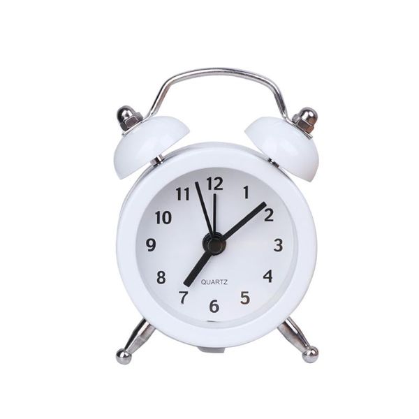 

other clocks & accessories portable cute mini round battery alarm clock desktable bedside decor dropship