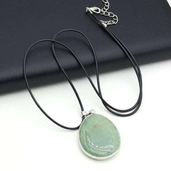 

pendant necklaces natural semi-precious stones drop-shaped carved dragon agate necklace boutique making diy fashion charm jewelry, Silver