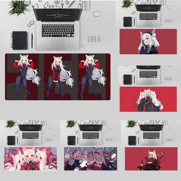 

mouse pads & wrist rests helltaker anime cute girl durable large mousepad desk table protect game office work mat pad non-slip lapc