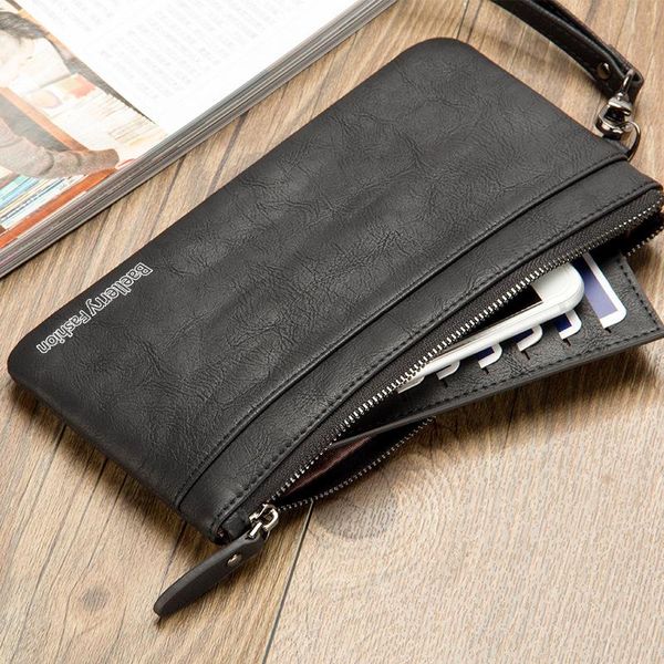 

wallets wallet long men and women zipper hand bag youth retro clutch, Red;black