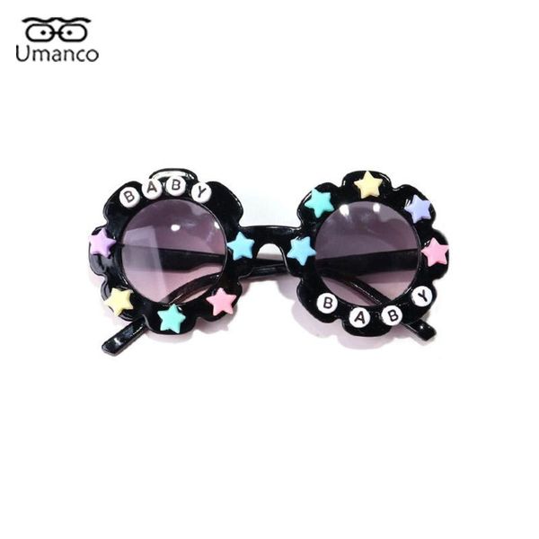 

sunglasses 2021 fashion cartoon for children star letter plastic frame grey ac lens boys girls sun glasses gift travel uv400, White;black
